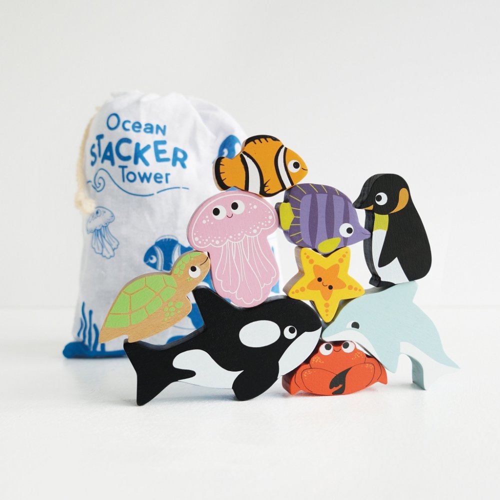 Le Toy Van Petilou Skládací věž Oceán 9 ks (obrázek 5)
