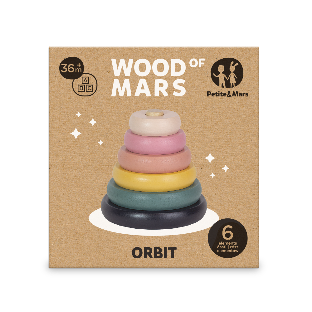 PETITE&MARS Vikbar Träleksak Orbit Wood Of Mars 36m+