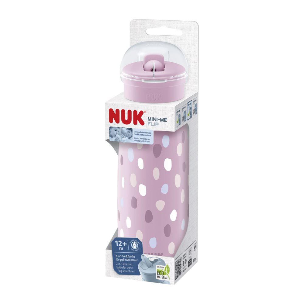 Bottiglia NUK Mini-Me Flip - Rosa 450 Ml, 12 Mesi+