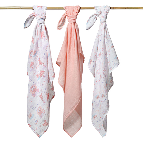 BABYONO Pannolini in garza Super Soft 3 pz - Pesca, 70x70 cm - immagine 5