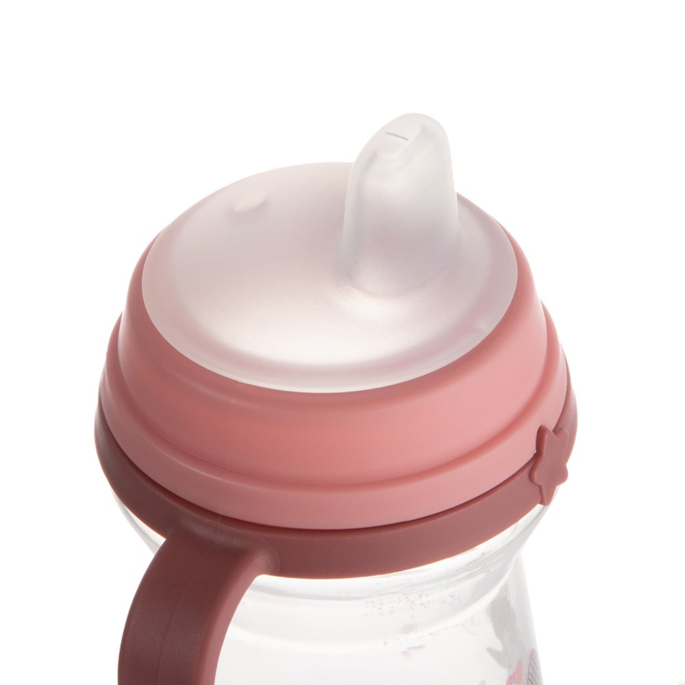 CANPOL BABIES Hrneček Se Silikonovým Pítkem FirstCup Bonjour Paris 150ml Růžový