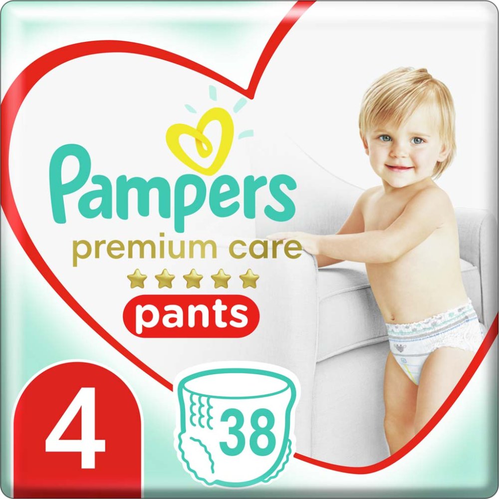 PAMPERS Premium Care Pants Couches-culottes Jetables 4 (9-15 Kg) 38 Pcs