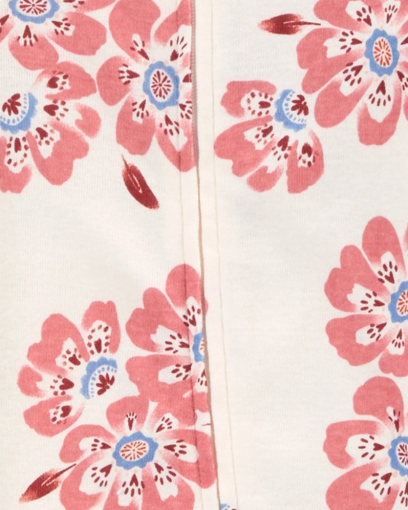 Combinaison zippée à fleurs rose/ivoire Sleep&Play de CARTER'S pour fille, 2 pièces, 9 m/taille. 74 – Image 4