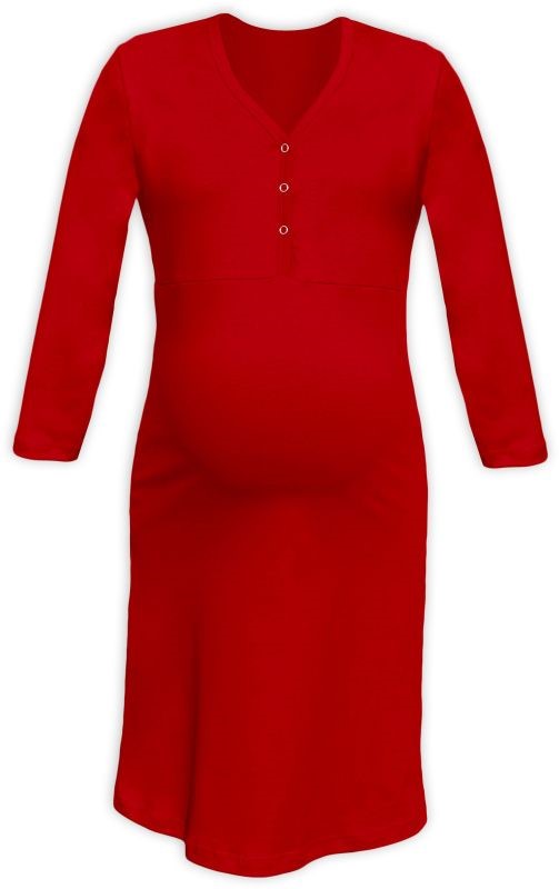 Camicia da notte per allattamento, manica 3/4, rosso S/M