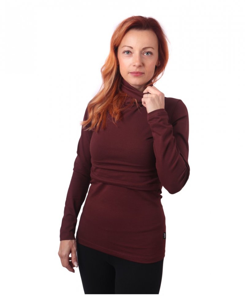 Col roulé d'allaitement Kateřina, bordeaux L/XL