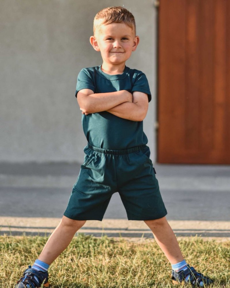 Short à poches pour enfants, vert bouteille 116 – Image 3