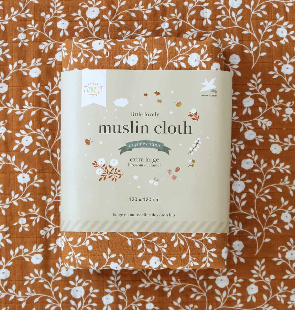 A Little Lovely Company - Linge de bain XL en mousseline, blossom - caramel – Image 4