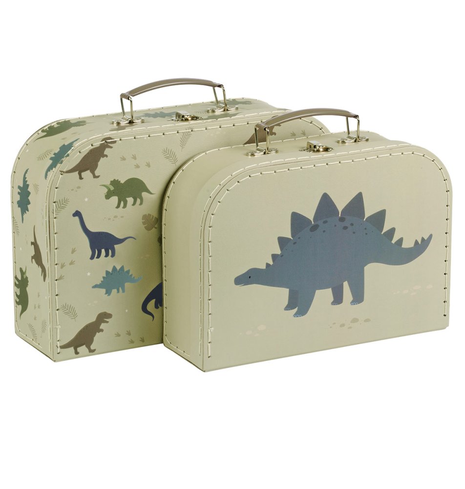 A Little Lovely Company - Ensemble de deux valises en carton - dinosaures