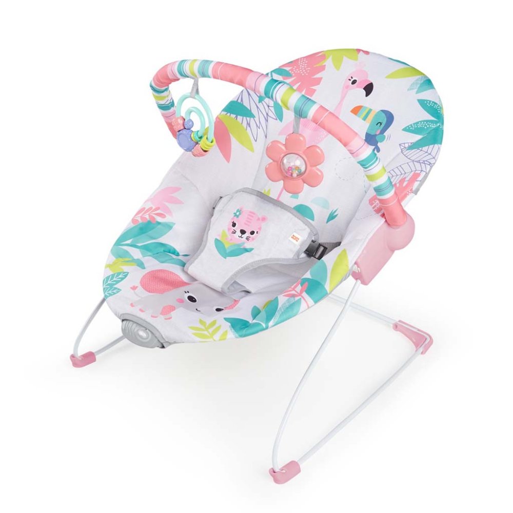 BRIGHT STARTS Leżaczek wibrujący Flamingo Vibes ™ 0m +, do 9kg