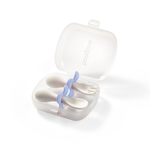 BABYONO Cuillère et fourchette avec étui bleu 12m+ – Image 6