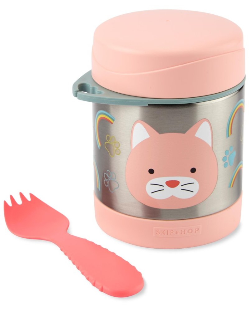 SKIP HOP Zoo Termos per alimenti con cucchiaio/forchetta Gatto 325 ml, 3a+ - immagine 4