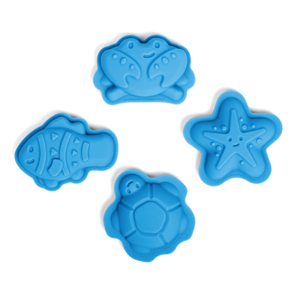 Bigjigs Toys Moldes de silicona azules Ocean