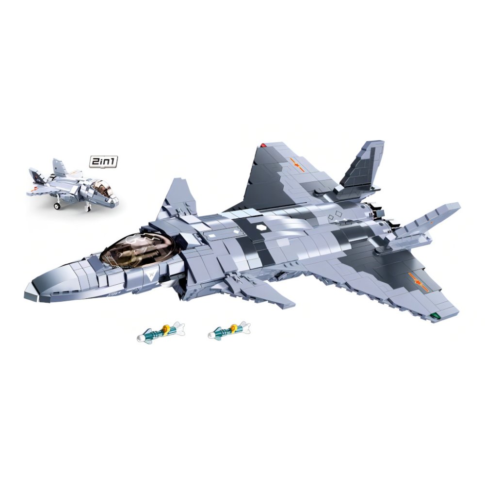Sluban Model Bricks M38-B0931 Avion de chasse Chengdu J-20
