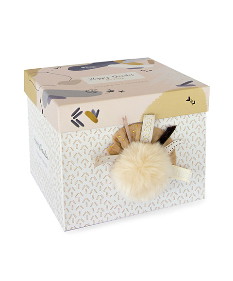Doudou Dárková sada - Plyšový králíček s béžovou bambulkou 25 cm (obrázek 9)