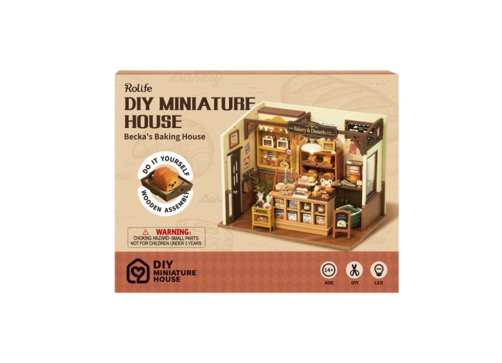 RoboTime 3D dřevěná skládačka Miniatura domečku Pekárna (obrázek 9)