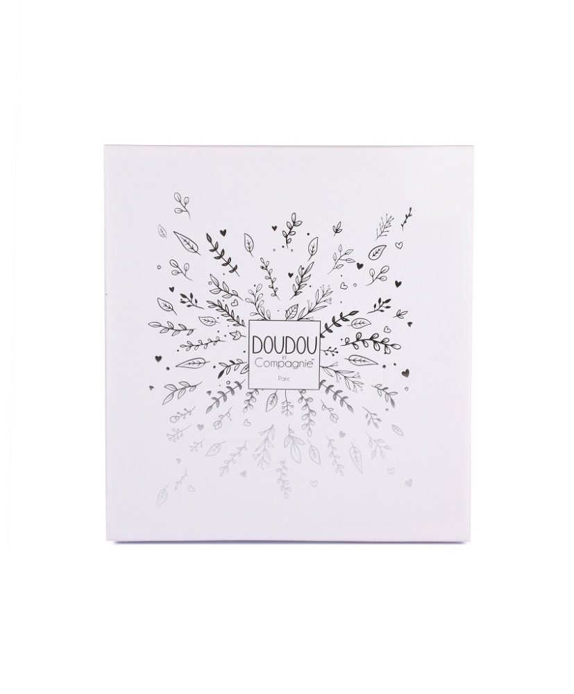 Doudou Zestaw upominkowy Pluszowy miś polarny z kółkiem 30 cm beżowy - obrazek 4