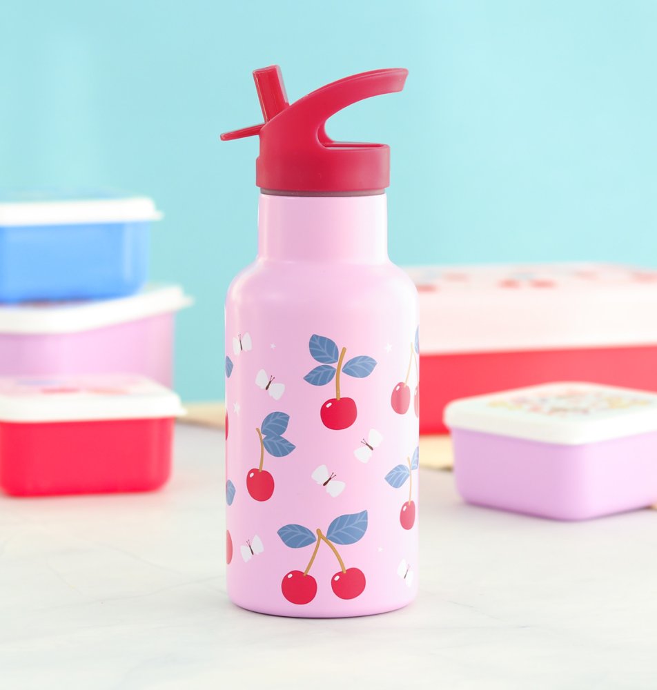 A Little Lovely Company - Botella de acero inoxidable, 350 ml - cerezas - Imagen 6