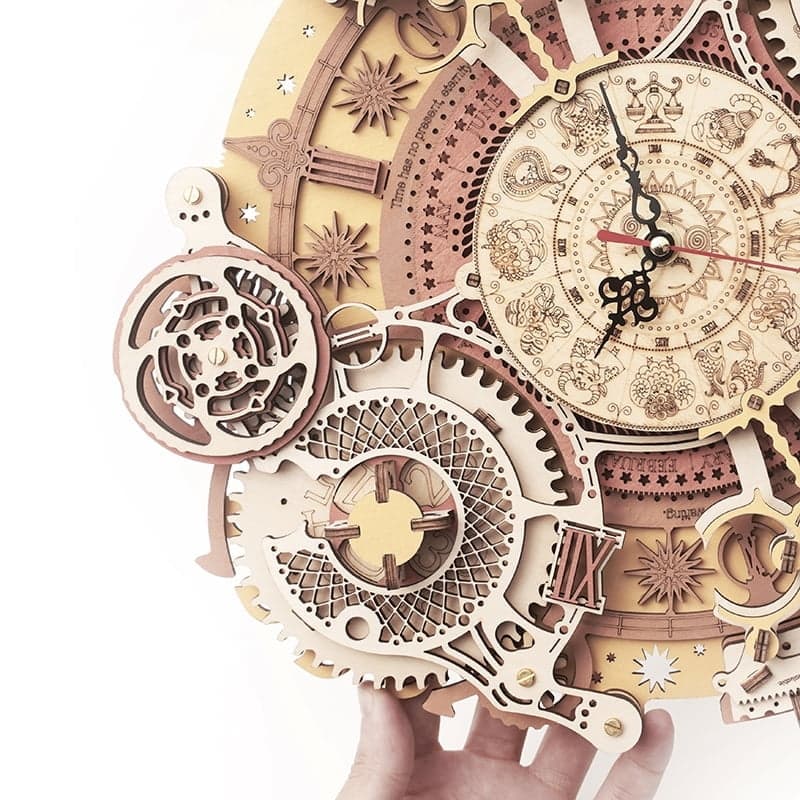 Puzzle 3D en bois mécanique RoboTime - Horloge avec calendrier – Image 3