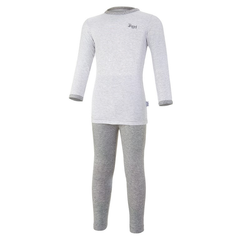 Pyjama DR Outlast® - rayure chiné gris-blanc/chiné gris 92