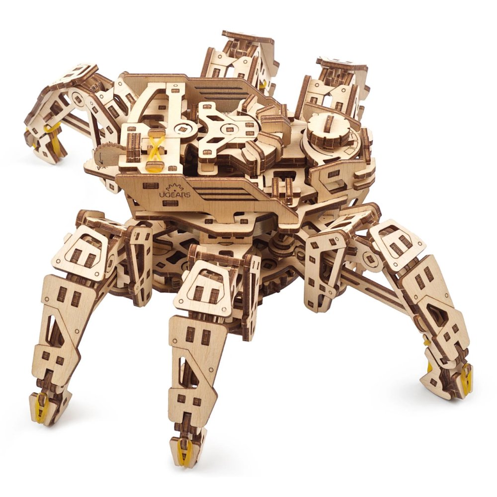 Ugears 3D dřevěné mechanické puzzle Šestinohý průzkumník (hexapod) (obrázek 3)