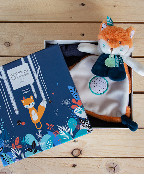 Doudou Dárková sada Tiwipi - plyšová liška muchláček 23 cm (obrázek 2)
