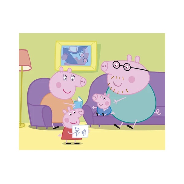 Dino Dřevěné obrázkové kostky Peppa pig Veselý den 20 kostek (obrázek 2)