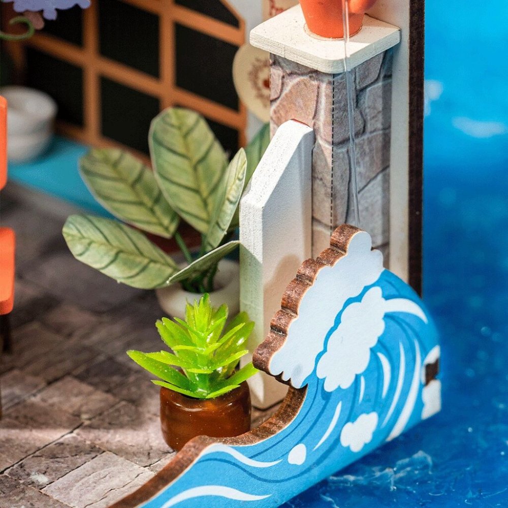 RoboTime 3D dřevěná skládačka Miniatura domečku Restaurace Sea Holiday (obrázek 3)