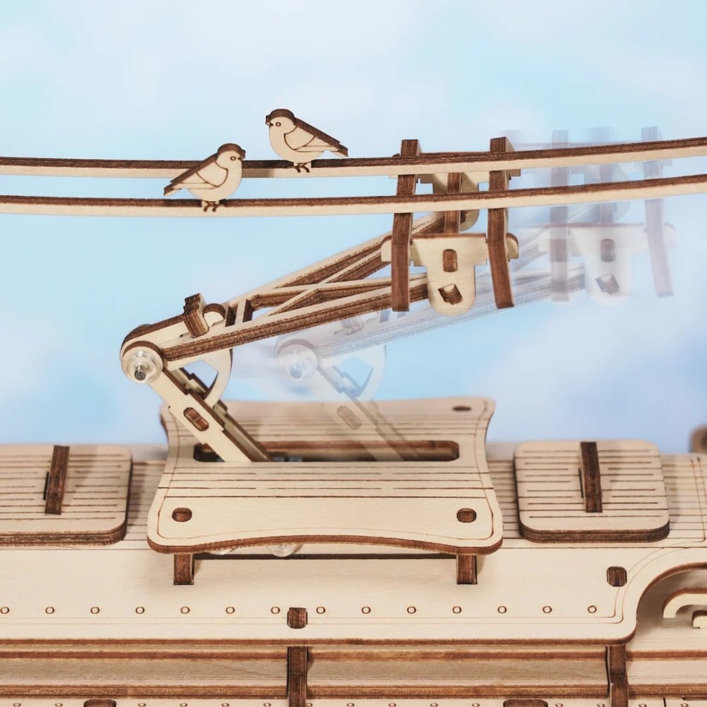 RoboTime 3D dřevěná mechanická skládačka Tramvaj (obrázek 3)