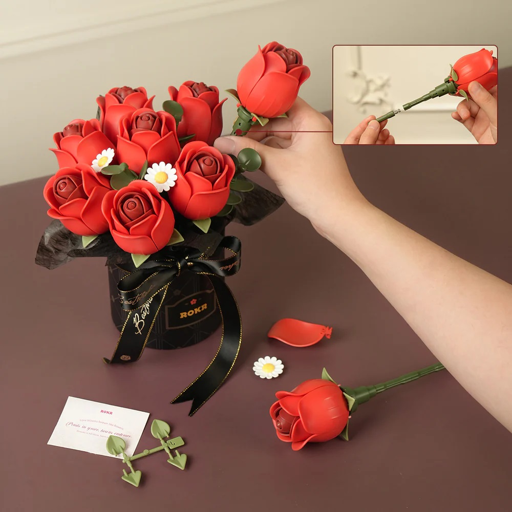 RoboTime 3D skládačka Kytice červených růží (obrázek 8)
