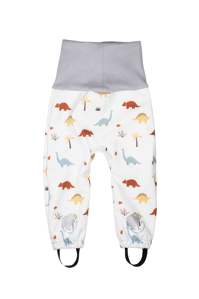 Pantaloni Regolabili Softshell Per Bambini Monkey Mum® Con Membrana - Storia Dei Dinosauri 86/92