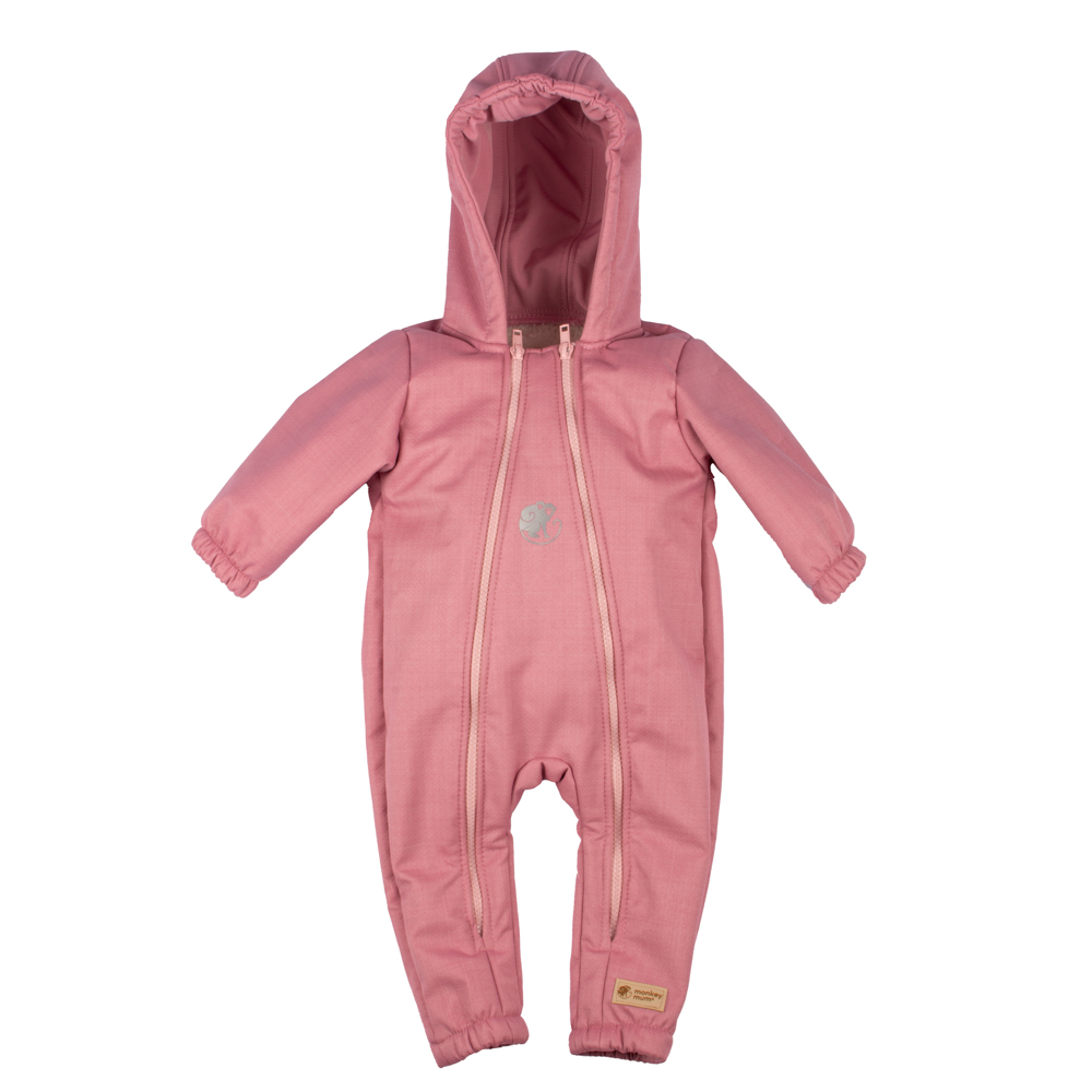 Monkey Mum® Baby Softshell Winter Jumpsuit With Sherpa - Pink Lamb - Sizes 62/68, 74/80 74/80,Monkey Mum® Baby Softshell Winter Jumpsuit With Sherpa -