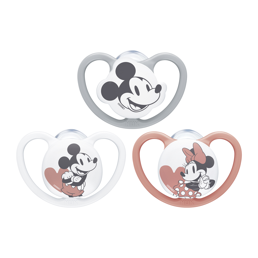 Ciuccio NUK Space Disney Topolino In Una Scatola, Grigio 0-6m