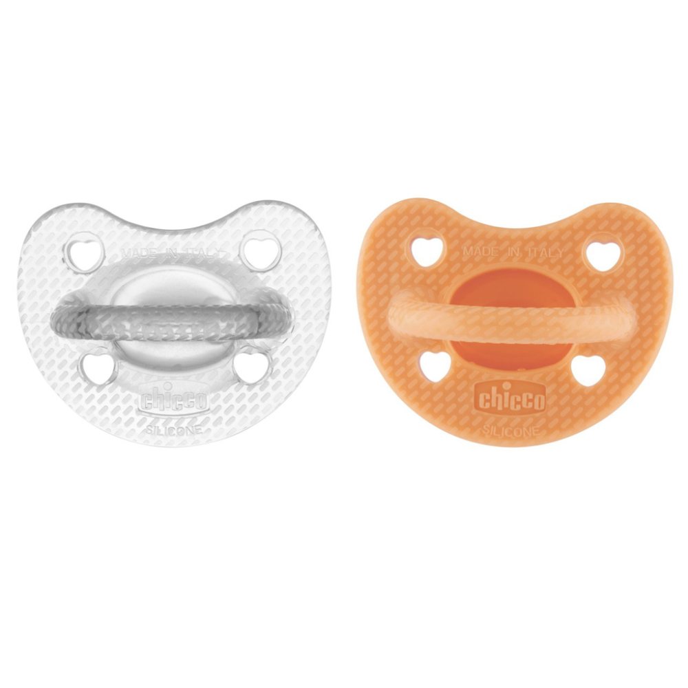 CHICCO Pacifier Physio Luxe Orange/gray 6-16m, 2 Pcs