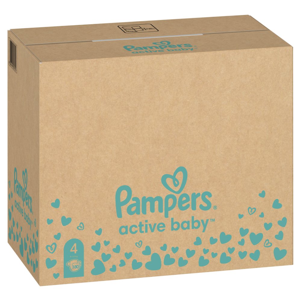 Couches Jetables PAMPERS Active Baby 4 (9-14 Kg) 180 Pcs - STOCK MENSUEL