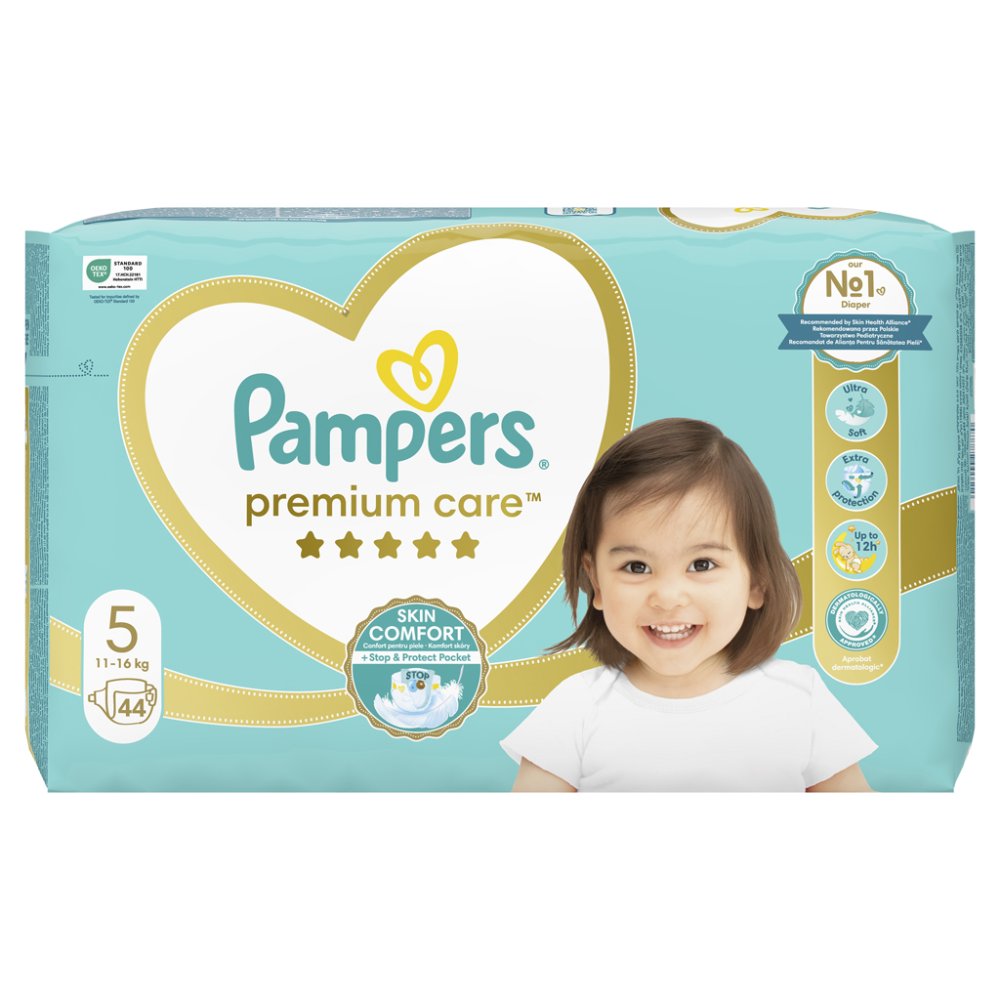 PAMPERS Premium Care Disposable Diapers 5 (11-16 Kg) 44 Pcs