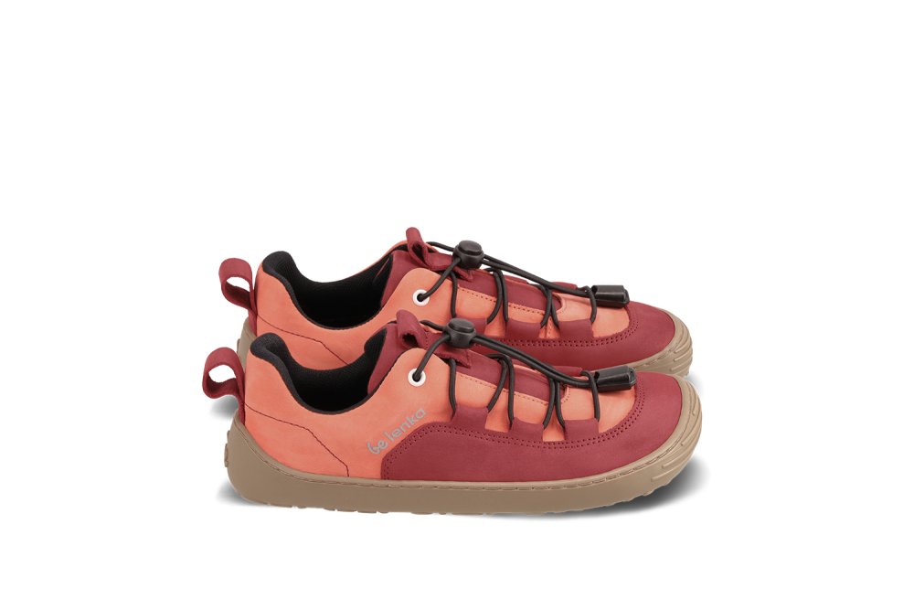 Dětské Barefoot Tenisky Be Lenka Xplorer - Dark Red & Coral Red 25