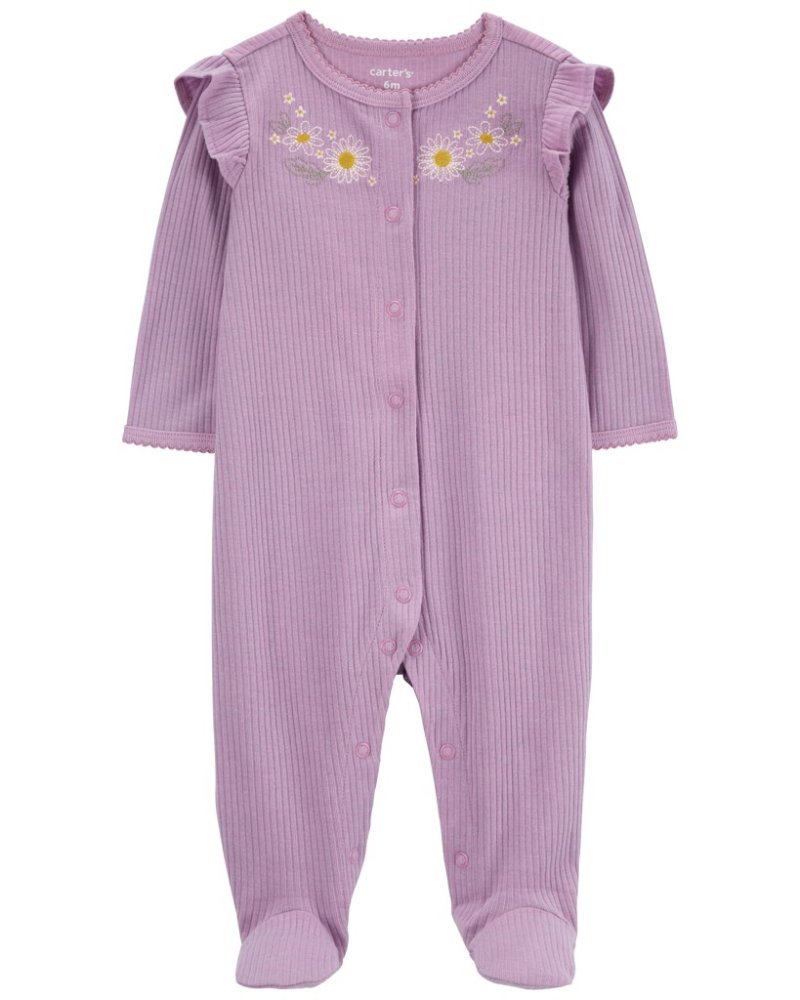Tuta snapback floreale viola Sleep&Play di CARTER per bambina NB/taglia 56
