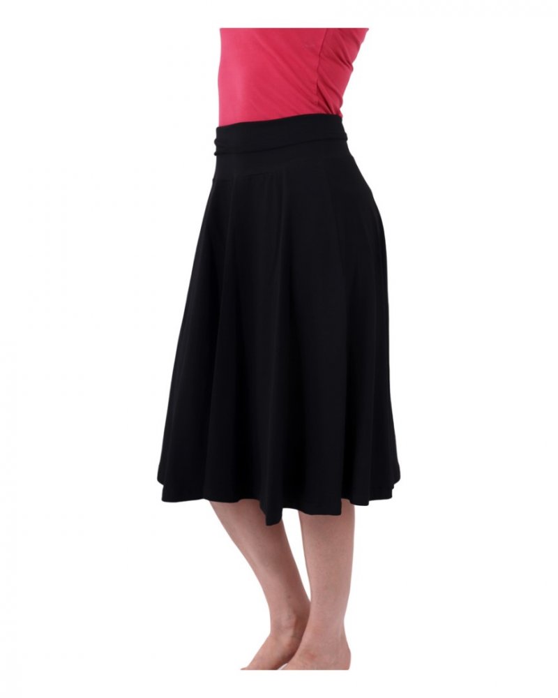 Damen- und Umstandsmidirock Mirka, schwarz L/XL