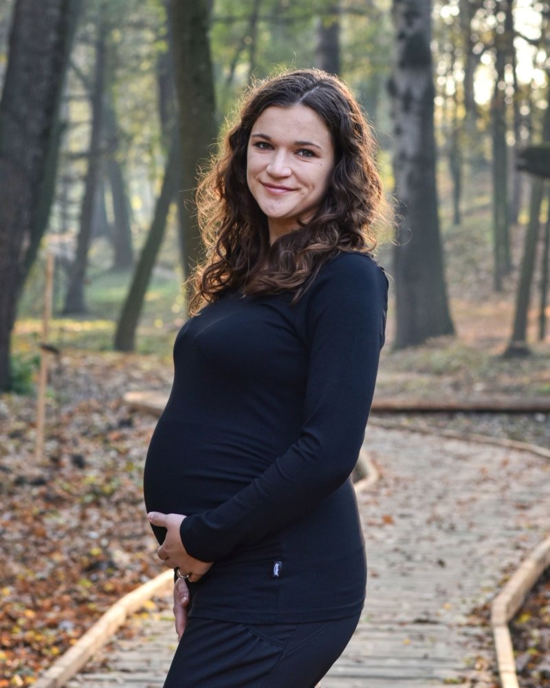 Johanka kismama póló, hosszú ujjú, fekete M/L