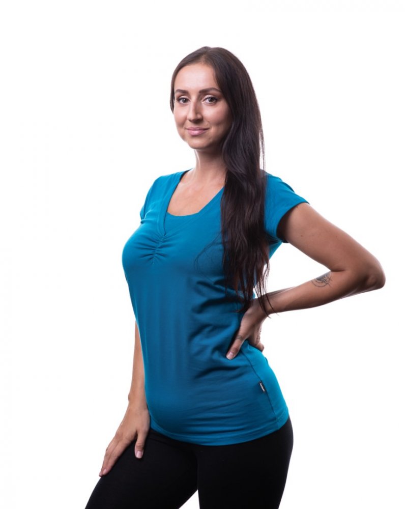 Klaudia Still-T-Shirt, kurzarm, petrol ( dunkel türkis ) L/XL – Bild 3