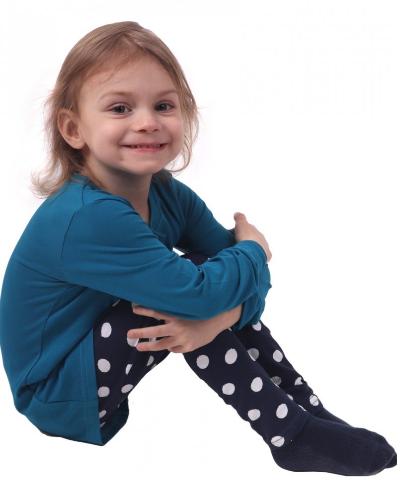 Leggings per bambini, blu a pois 128 - immagine 5