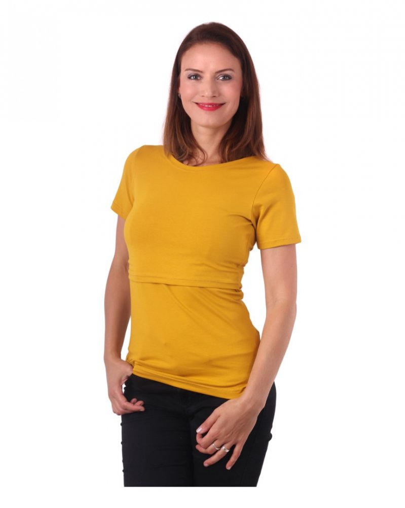 T-shirt d'allaitement Lena, manches courtes, moutarde L/XL – Image 3