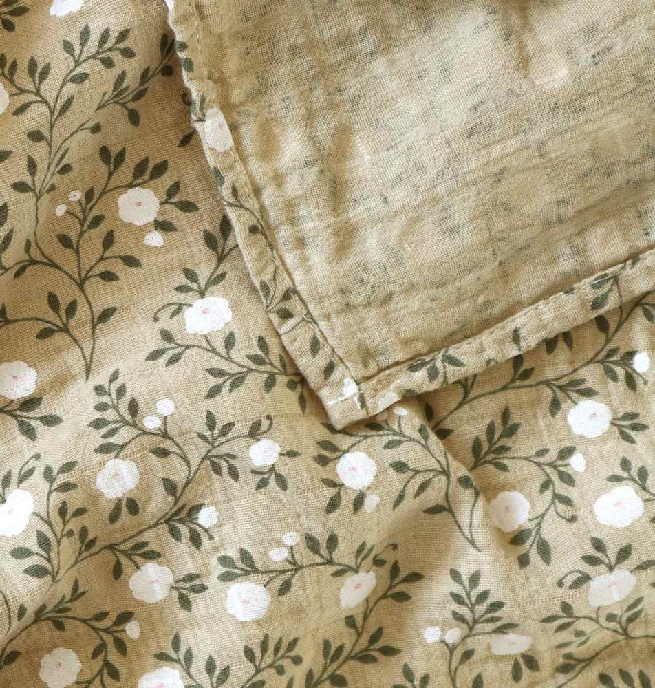 A Little Lovely Company - Pannolini di mussola, blossom - dark sage - immagine 3