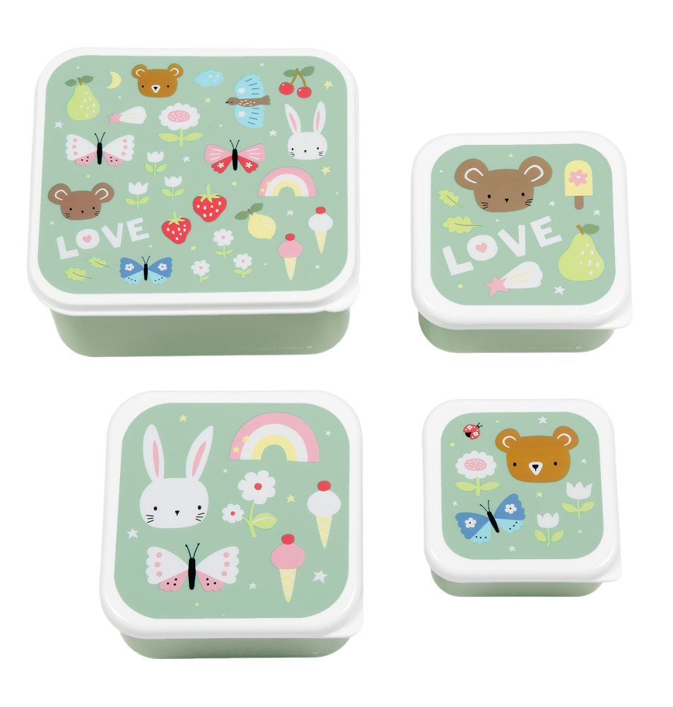 A Little Lovely Company - Set di quattro contenitori per snack - gioia