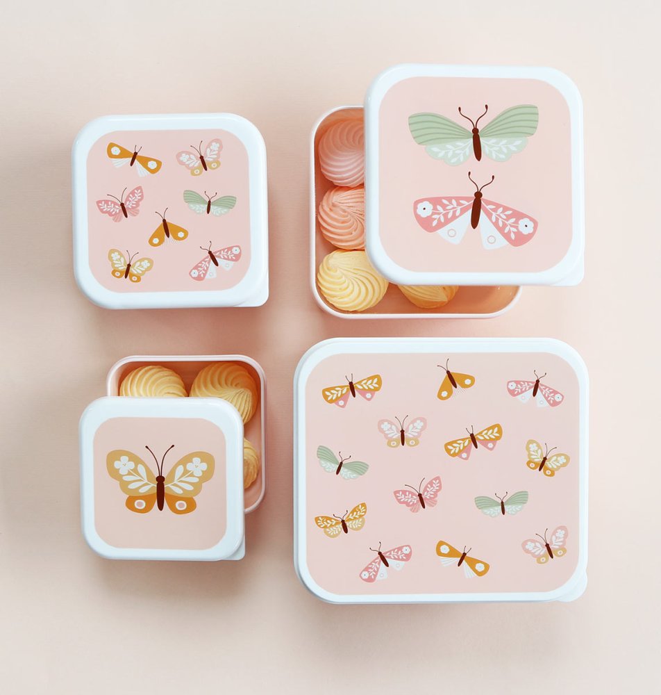 A Little Lovely Company - Ensemble de quatre boîtes à goûter - Papillons – Image 5