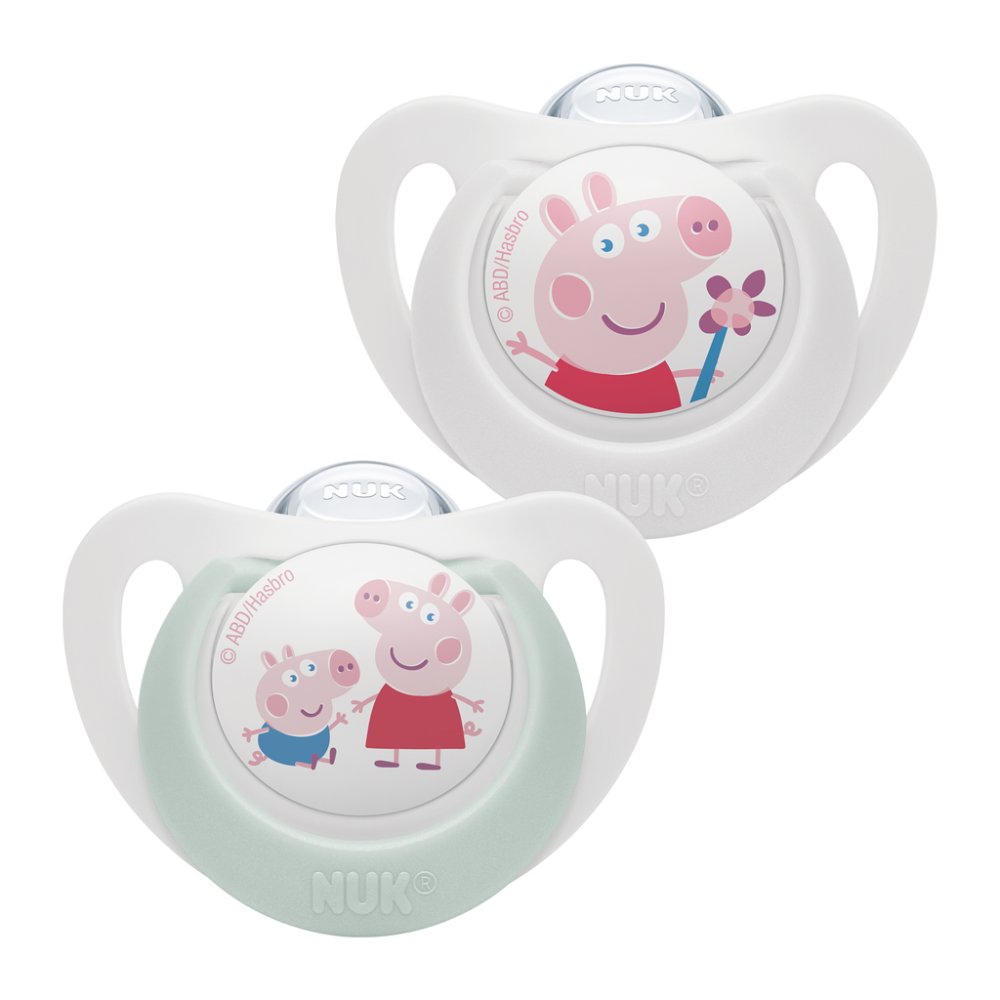 NUK Sucette en silicone Star Peppa Pig 6-18m. 2 pièces