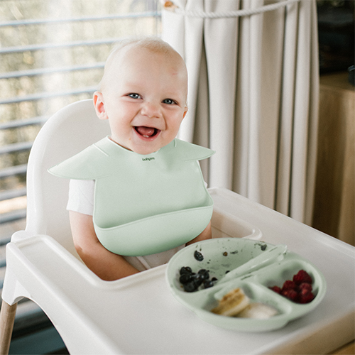 BABYONO Silikonteller mit Saugnapf – Salbei 6m+ – Bild 3