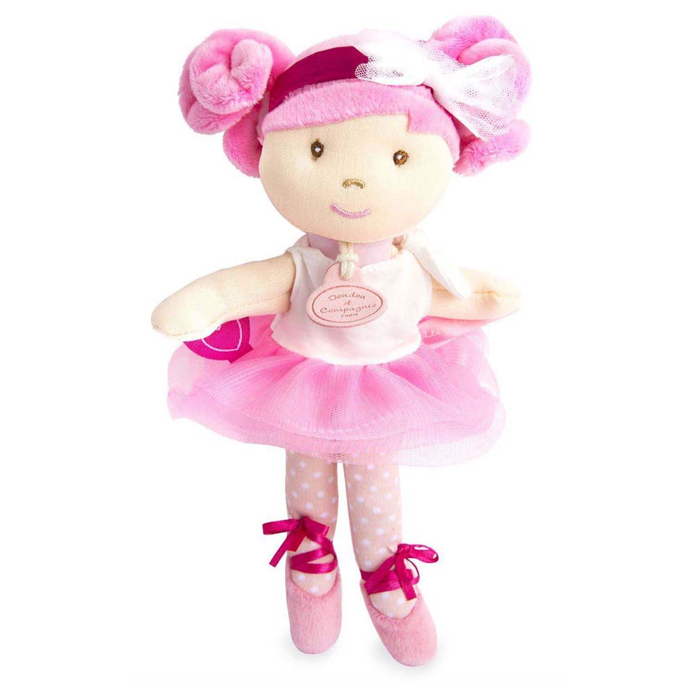 Doudou Jolijou Lalka mini baletnica "Les Tutus" 23 cm biało-różowa sukienka