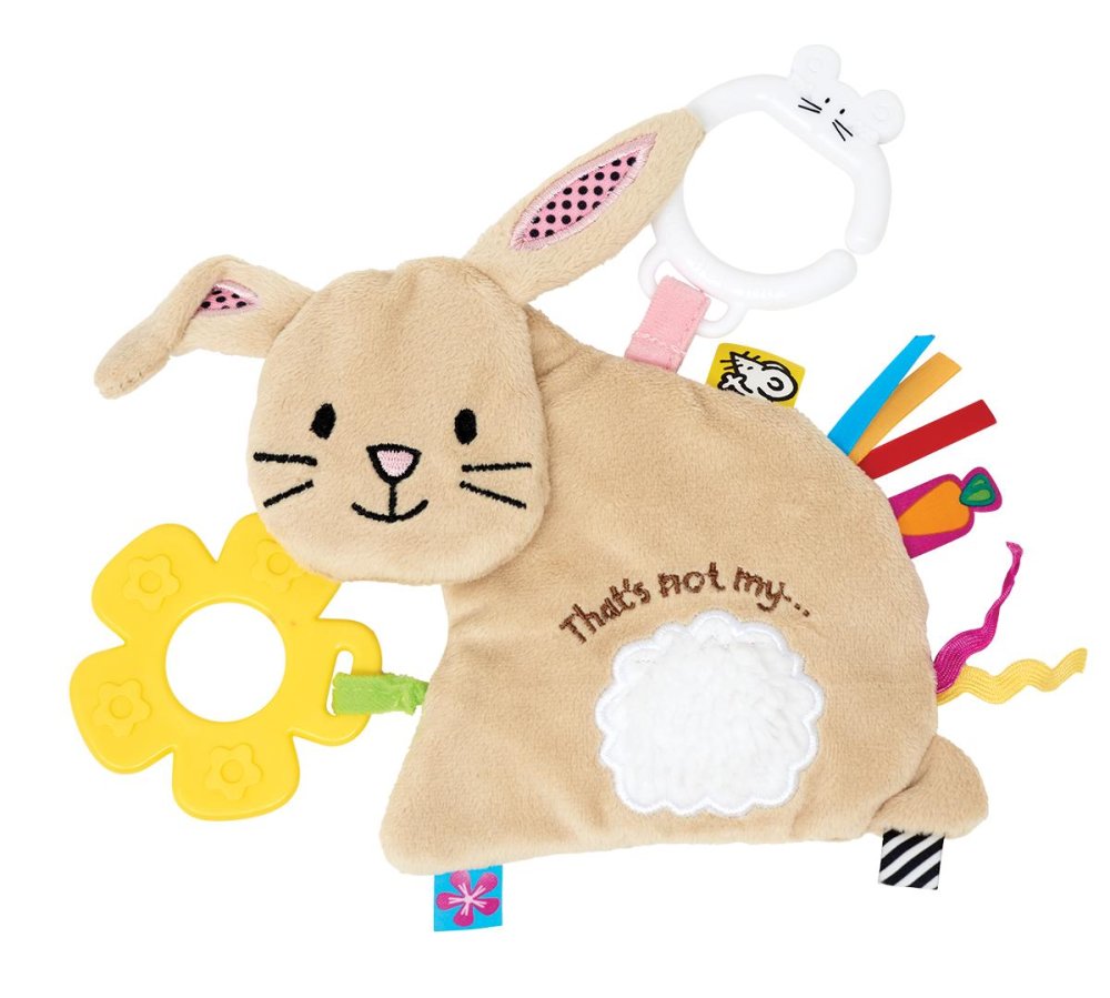 Lapin joueur en peluche arc-en-ciel