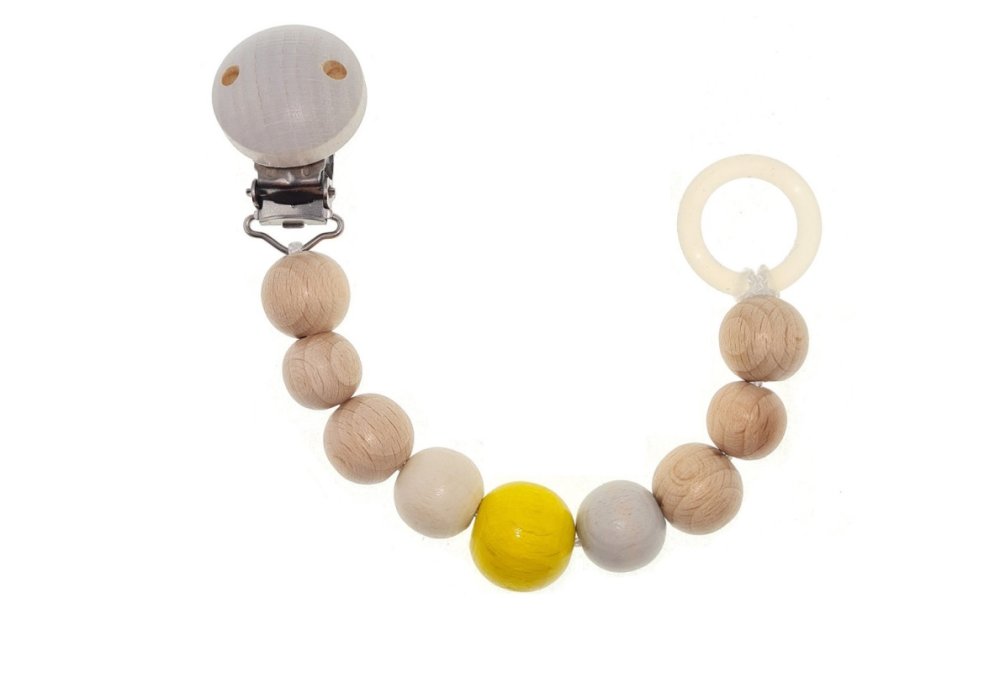 Hess Clip para chupete Nature amarillo